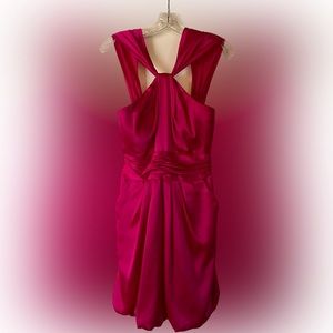 David’s Bridal Barbie Pink Cocktail, Bridesmaid, Semi-Formal Dress, sz 2